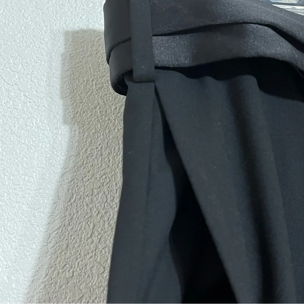 Zara Satin Bow Sash Belt Trousers Dress Pants Cocktail Black Size XL